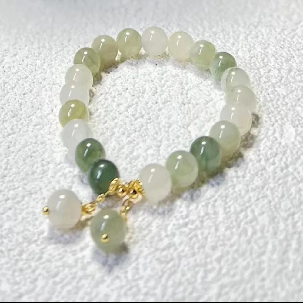 Lucky Buckle Natural Stone Bracelet Elegant High Quality Jade Bead Bracelet